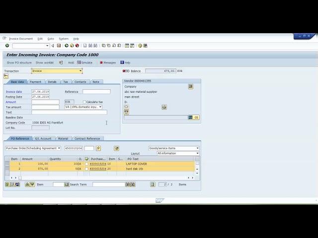 Invoice Verification In SAP MM | MIRO T code In SAP