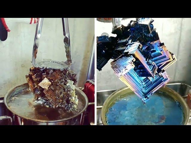 Guy Makes Huge Multicoloured Crystals