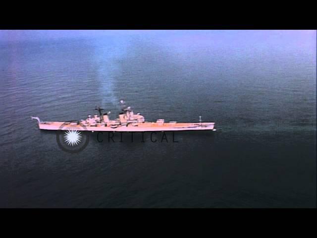 USS Saint Paul underway at sea off Vietnam. HD Stock Footage