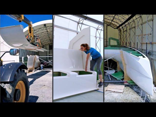 Container to Cabin Top: Time Lapse of Building Our Catamaran's Hull & Bulkheads (MJ Sailing - Ep 348