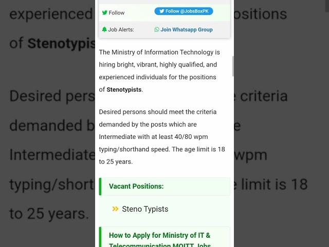 Ministry of IT & Telecommunications Jobs 2022/@latestjobsinpakistan7062 @PakistanJobs789 0#jobs
