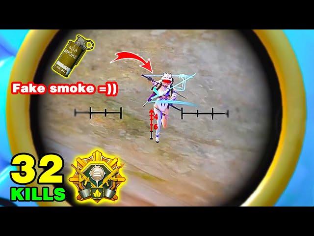 Fake Smoke - Top 1 is a Breeze | High Rank 32 KILLS 1vs4 PUBG Mobile