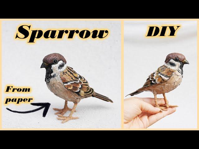 How to make paper SPARROW  | Toilet paper rolls crafts DIY