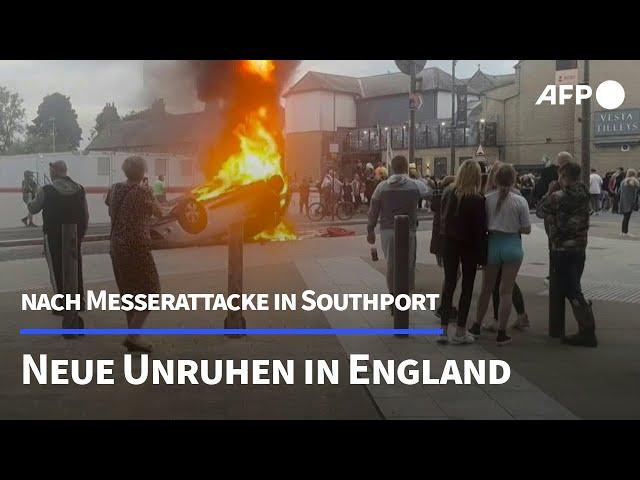 Neue Unruhen in Großbritannien nach Messerattacke auf Kinder in Southport | AFP