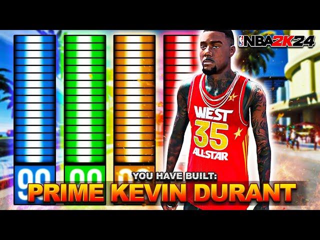 This PRIME KEVIN DURANT BUILD is THE BEST SHOOTING BUILD in NBA 2K24... BEST 3-LEVEL THREAT BUILD!