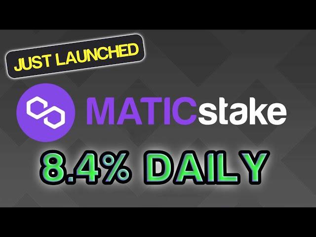 MATICstake on Polygon 8.5% DAILY JUST LAUNCHED 