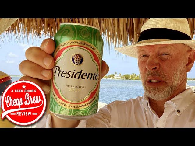 Presidente Cerveza Dominican Beer Review by Beer Snob's Cheap Brew Review Southern Most Brew Review