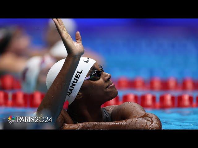 Simone Manuel posts fastest women's 100m freestyle time of heats at Olympic Trials | NBC Sports