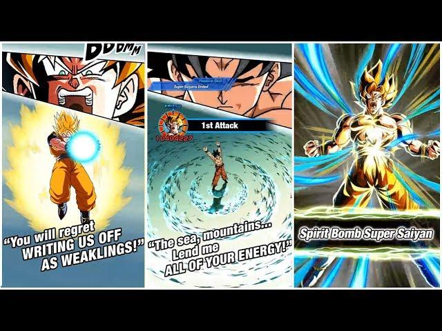 GLOBAL! LR SPIRIT BOMB SSJ GOKU SUPER ATTACKS PREVIEW! Dragon Ball Z Dokkan Battle