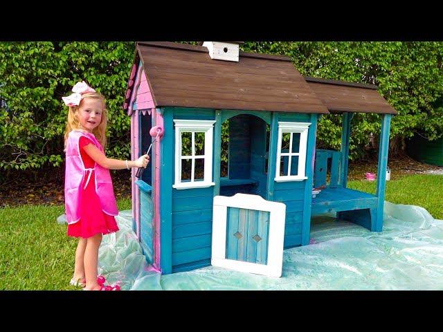 Stacy paints a new playhouses