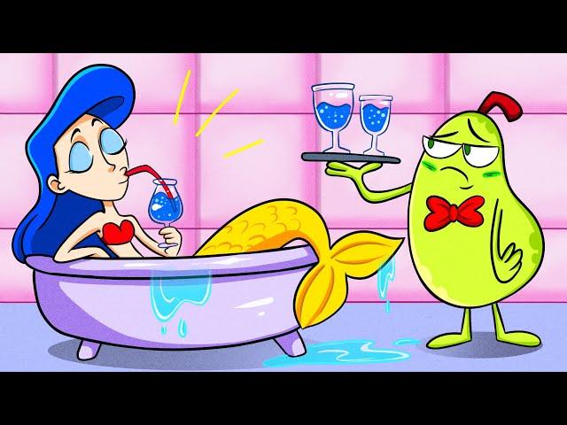 Crazy Mermaid in Our House | Awkward Mermaid Situations || Pear Couple Global