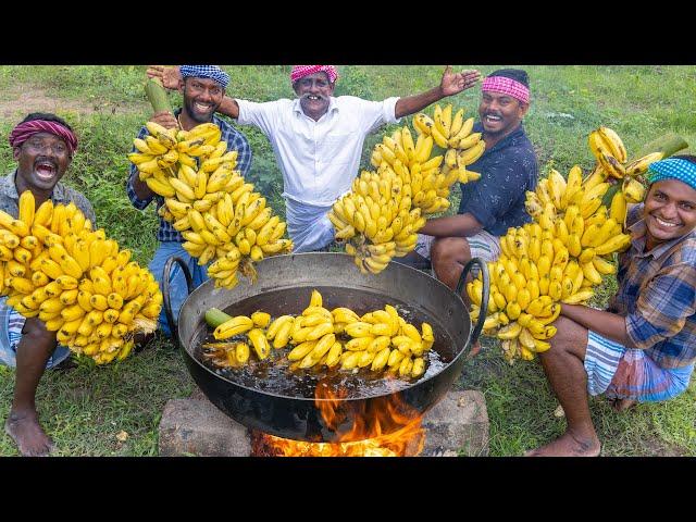 BANANA OIL FRY | Banana Balls Recipe | Pazham Bonda | Cooking Sweet Banana Bonda Recipe In Village