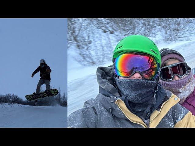 We went snowboarding in Hatchers Pass…
