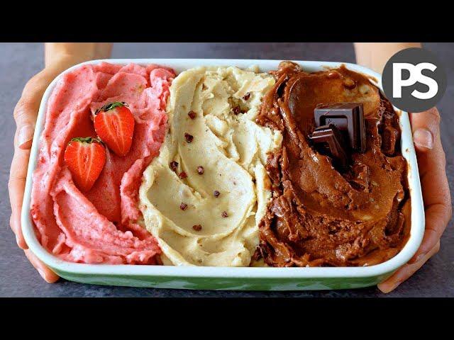 LOS 3 HELADOS MÁS CREMOSOS Y FÁCILES  EN 5 MIN | SIN AZÚCAR | (VEG)