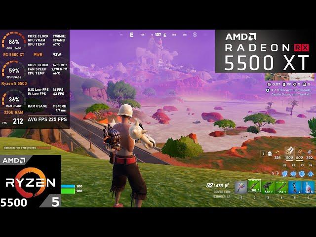 RX 5500 XT + Ryzen 5 5500 : Fortnite Performance Mode