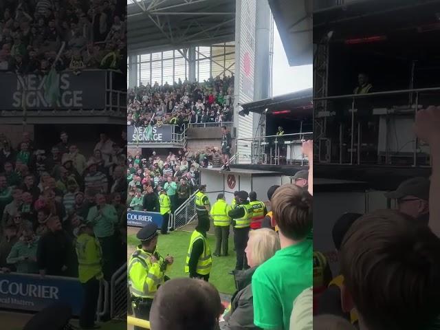 Celtic fan Crazy celebration after victory over Dundee United away