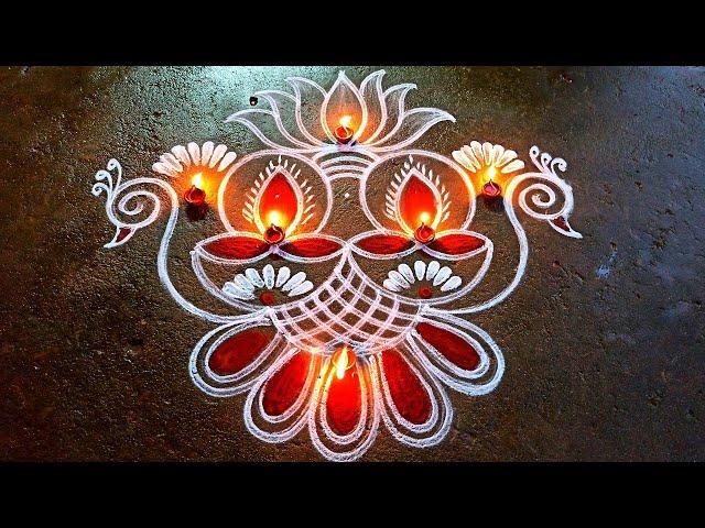 Karthigai deepam2022 vellaku kolam| 5*1Karthika masam muggulu| Beautiful Diya muggulu|Super rangoli