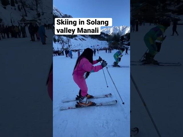 Skiing at solang valley #skiing #manali #solangvalley #minivlog #youtubeshorts #viral #himachal