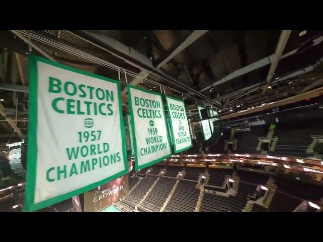 Drone footage captures surreal images of Boston Celtics championship banners ahead of NBA Finals 