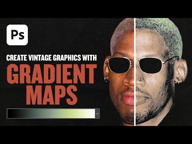 How To Create VINTAGE GRAPHICS Using GRADIENT MAPS (Full Photoshop Tutorial)