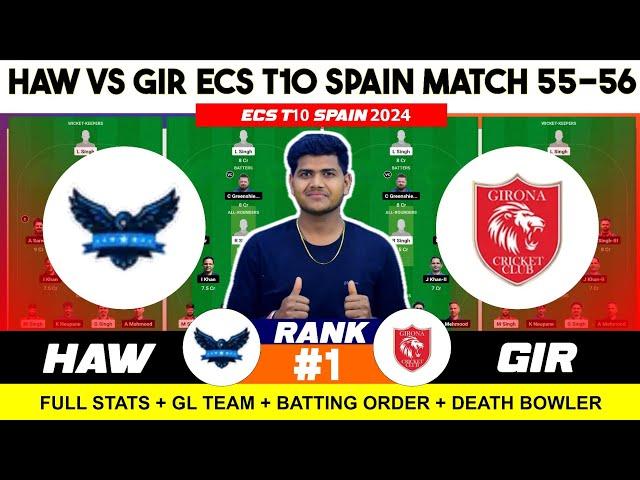 HAW vs GIR , HAW vs GIR Prediction, HAW vs GIR ECS t10 Spain 55TH Team Today