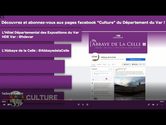 Découvrez  les pages Facebook “Culture” du Département du Var !