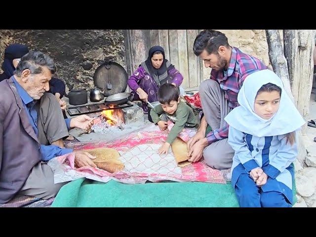 Kindness in action: Mohammad's family helping the Atabek family in cementing the roof