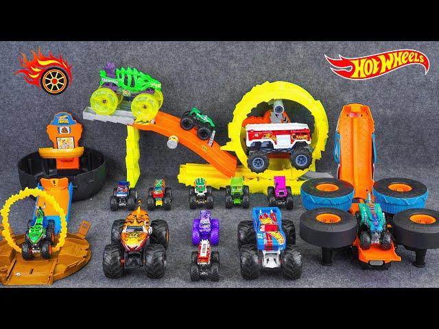 Hot Wheels Collection Unboxing Toy Review ASMR | Hot Wheels Monster Trucks Stunt Tire Play Set