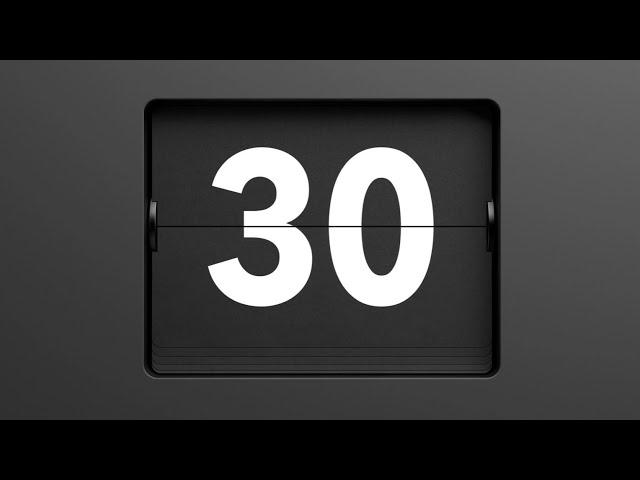 30 Second Countdown Timer - Number Flip with Ticking Sound Effects