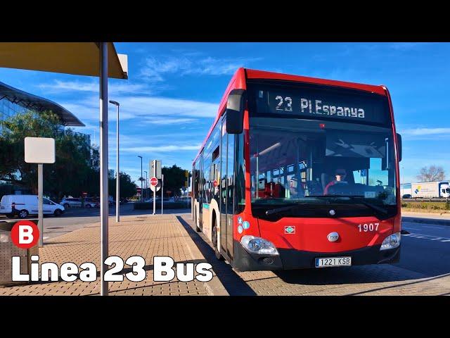 Line 23 Bus - Barcelona, Spain - Complete trip