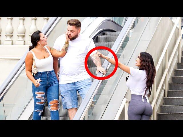 TOUCHING HANDS ON THE ESCALATOR PRANK!! 2