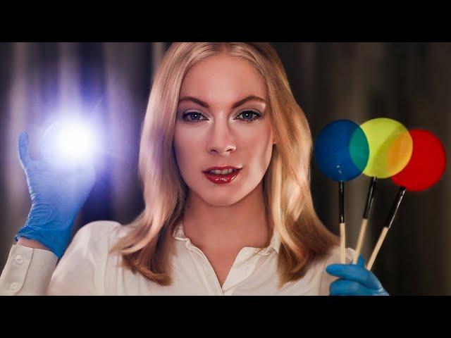 ASMR Realistic Eye Exam  Light Triggers & Color Blind Vision Tests ‍️  Medical Roleplay for Sleep