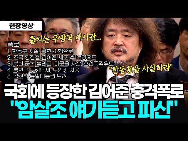 [풀버전] 국회에 등장한 김어준 의혹제기 "암살조 얘기듣고 피신" 이어지는 충격증언 "한동훈 XX, 북한군 오인 폭격유도, 통일 대통령.."