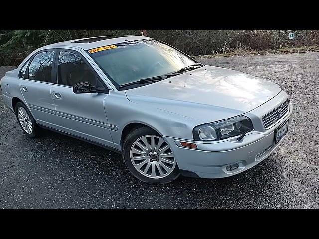 2002 Volvo S80 silver sedan, T6, twin turbo. Sold by Rainbow Auto