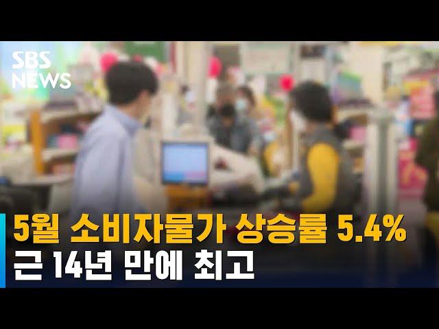 5월 소비자물가 상승률 5.4%, 근 14년 만에 최고 / SBS