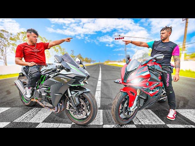 A DISPUTA DO SECULO! BMW S1000RR VS MINHA KAWASAKI H2