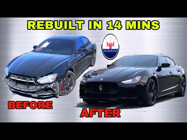 REBUILDING A SALVAGE MASERATI GHIBLI S IN 12 MINUTES ''CAN’T BELIEVE INSURANCE COMPANY TOTALED''