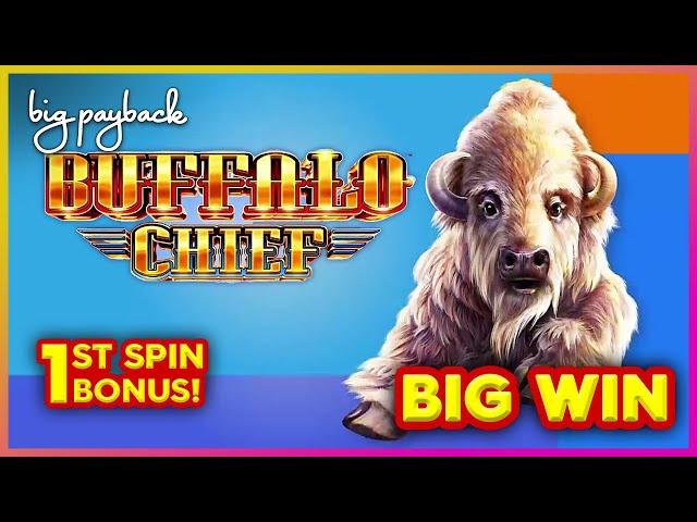 First Spin Bonus, YES!! → BUFFALO CHIEF Slot AWESOMENESS!