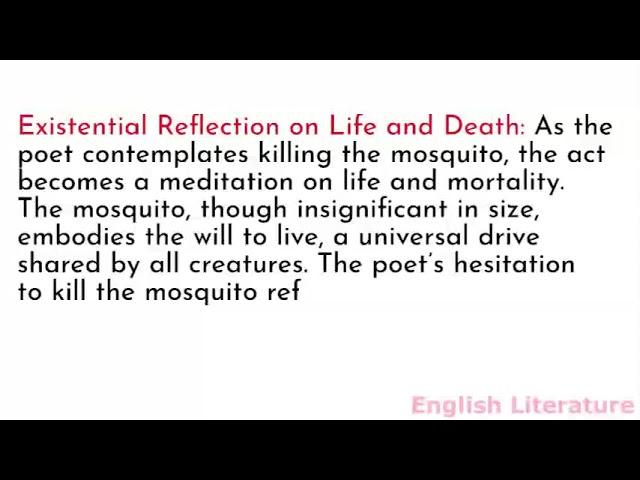 Summary and analysis of The Mosquito by D H  Lawrence