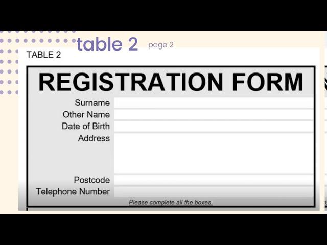 Creating a registration form in MS Word