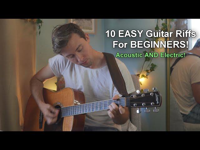 TOP 10 EASY RIFFS For Beginner Guitar Players!