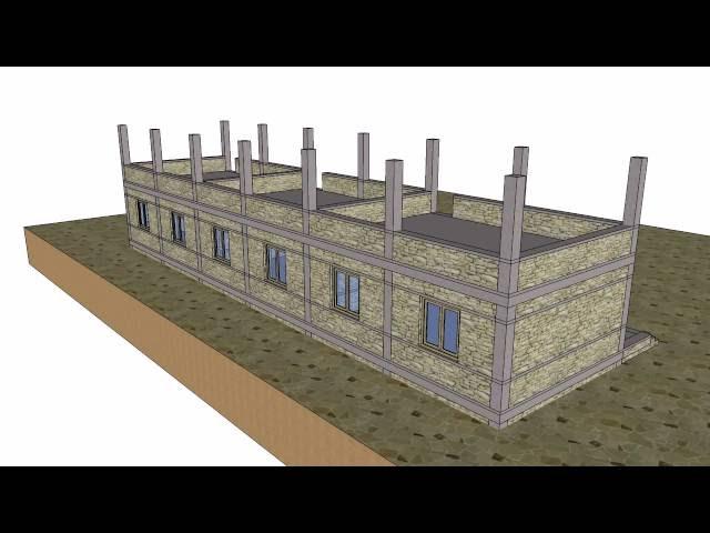 Earthquake resistant building prototype detail for Nepal