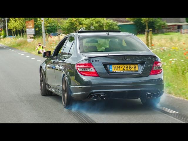 Mercedes C63 AMG 6.2 W204 - HUGE BURNOUTS!