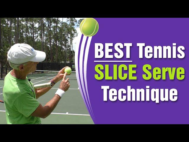 BEST Tennis Slice Serve Technique -  How To Hit Slice Serve in Slow Motion