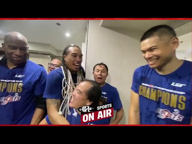 Meralco Bolts CELEBRATION sa Locker Room! Batuhan, Nagwala, Inuman tapos Talunin San Miguel Beermen