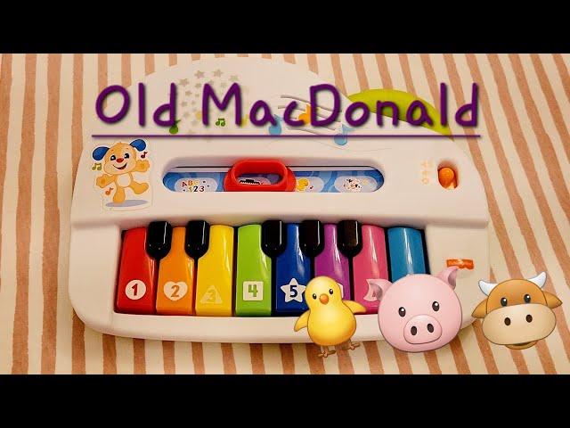 Old MacDonald Had a Farm on a kids toy piano