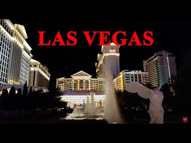 Walking at Night on Las Vegas Strip 4K