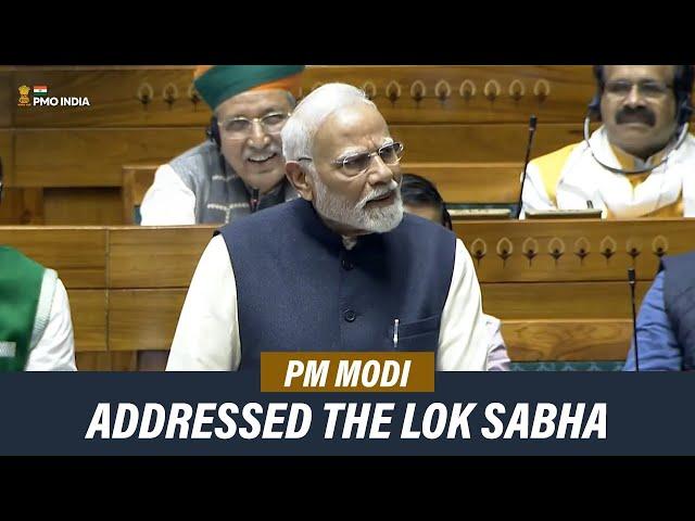 Prime Minister Narendra Modi addresses the Lok Sabha