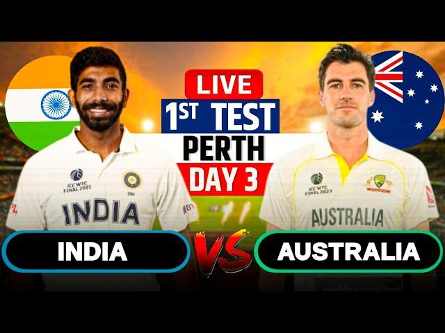 India vs Australia 1st Test Day 3 | Live Cricket Match Today |IND vs AUS Live Match Today #livescore