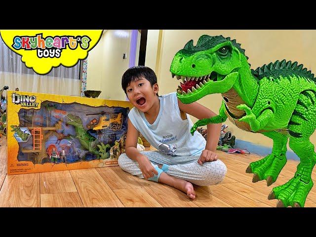 Dino Valley Playset - Green Trex Treehouse dinosaur toys battle raptor